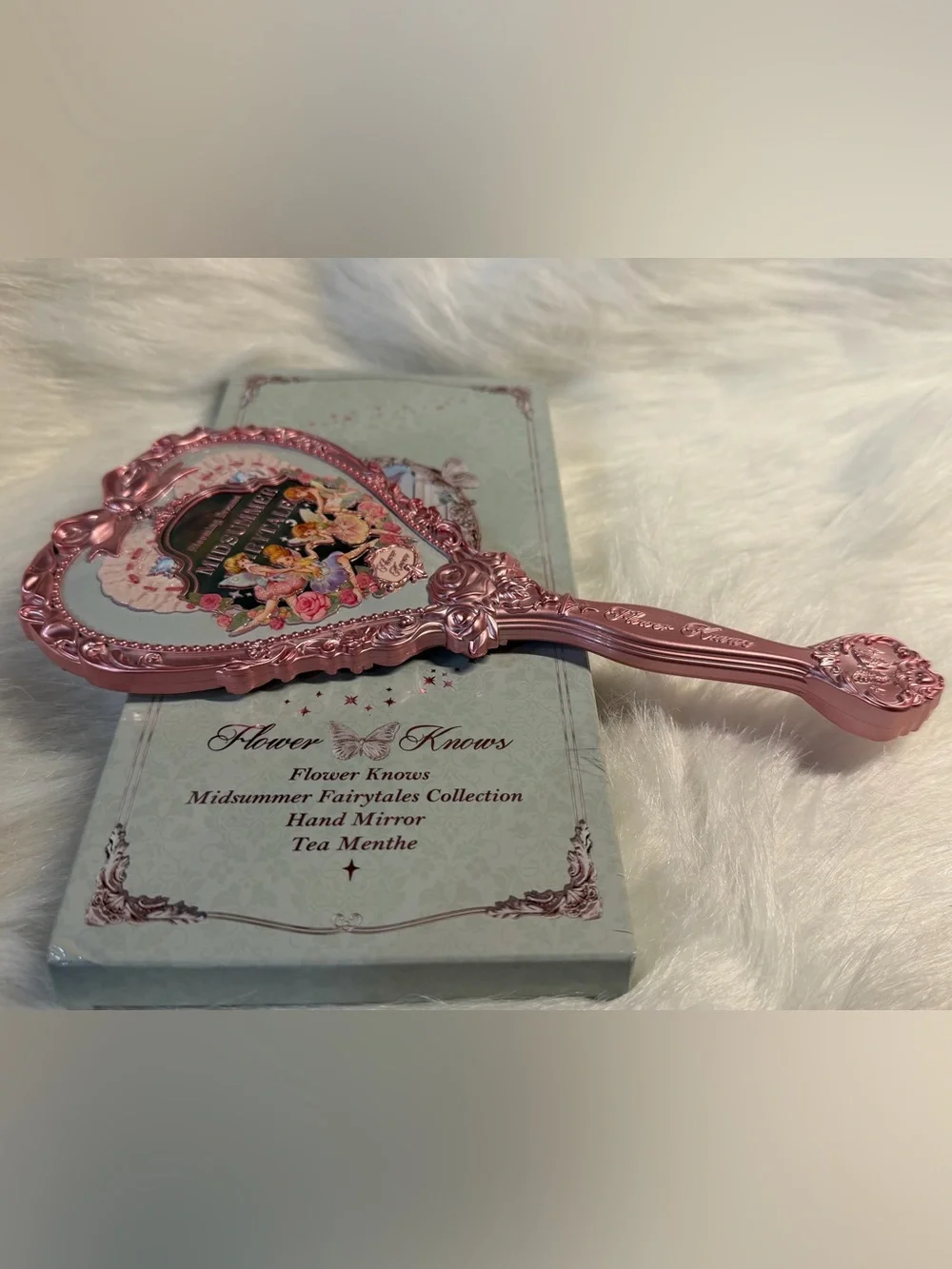 Flower Knows Midsummer Fairytales Pink Heart Hand Mirror